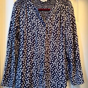 beach lunch lounge Button Front Viscose Long Sleeve Blouse-Large 12/14